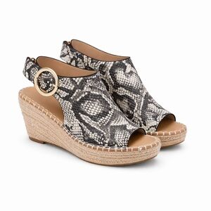 Catherine Malandrino Cirkly Snake Print Espadrille Wedge Sandals Size 8